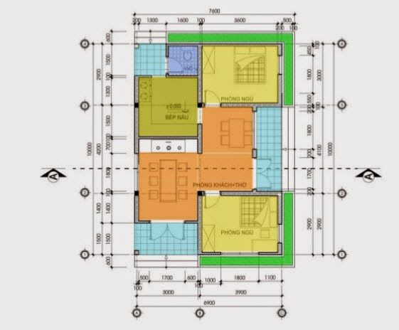 MẪU NHÀ CẤP 4 DIỆN TÍCH 70M2