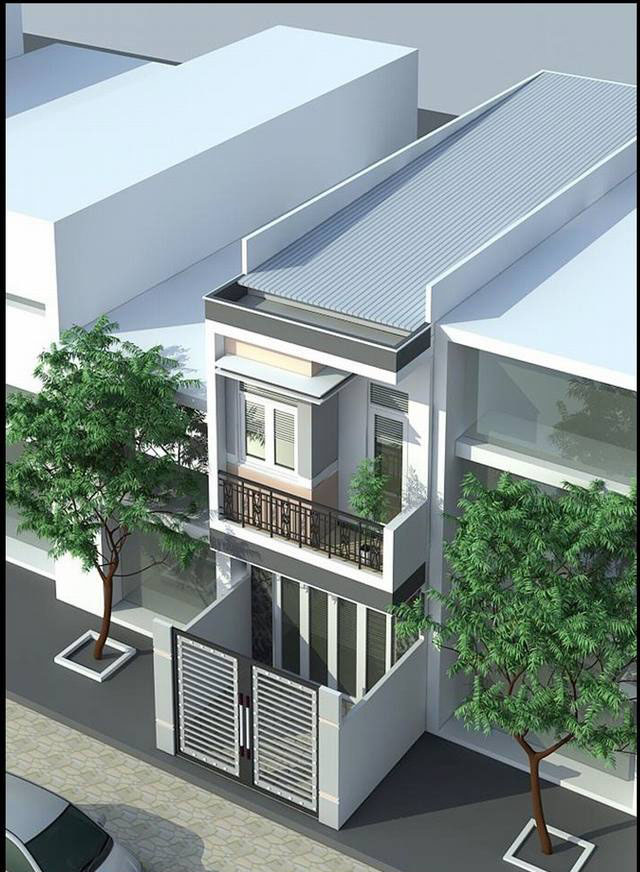 MẪU NHÀ ỐNG 2 TẦNG HIỆN ĐẠI