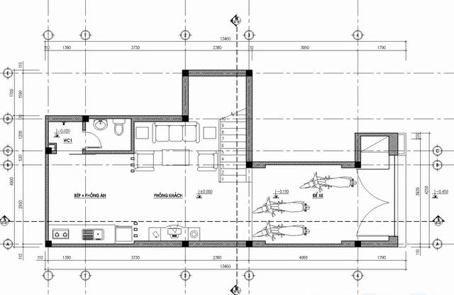Mẫu nhà ống 3 tầng 5x14m
