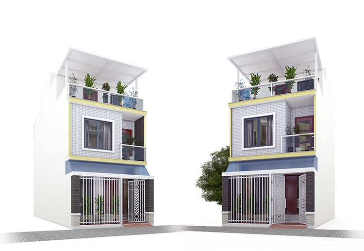 MẪU NHÀ PHỐ ĐẸP 3 TẦNG 5X12M