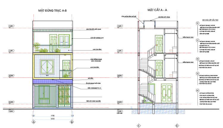 MẪU NHÀ PHỐ ĐẸP 3 TẦNG 5X12M