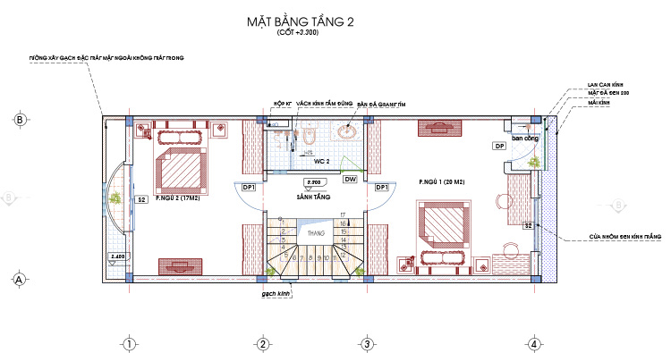 MẪU NHÀ PHỐ ĐẸP 3 TẦNG 5X12M
