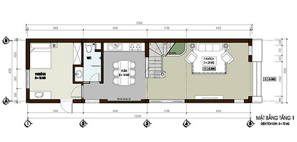 Mẫu nhà phố mặt tiền 6x20m